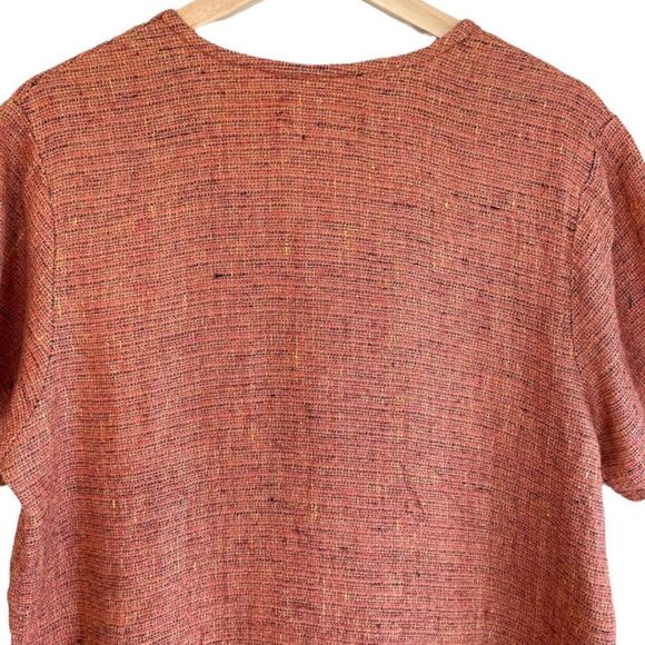 Flax 100% Linen Wrap Button Top - Picture 8 of 9